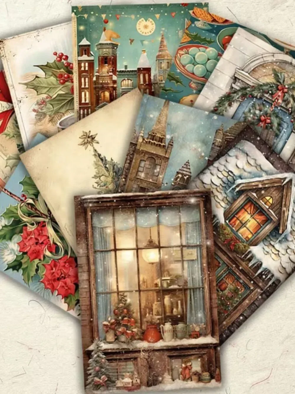 NWT Vintage Christmas Double Sided Scrapbook Paper Ephemera 20 nJunk Journal Kit